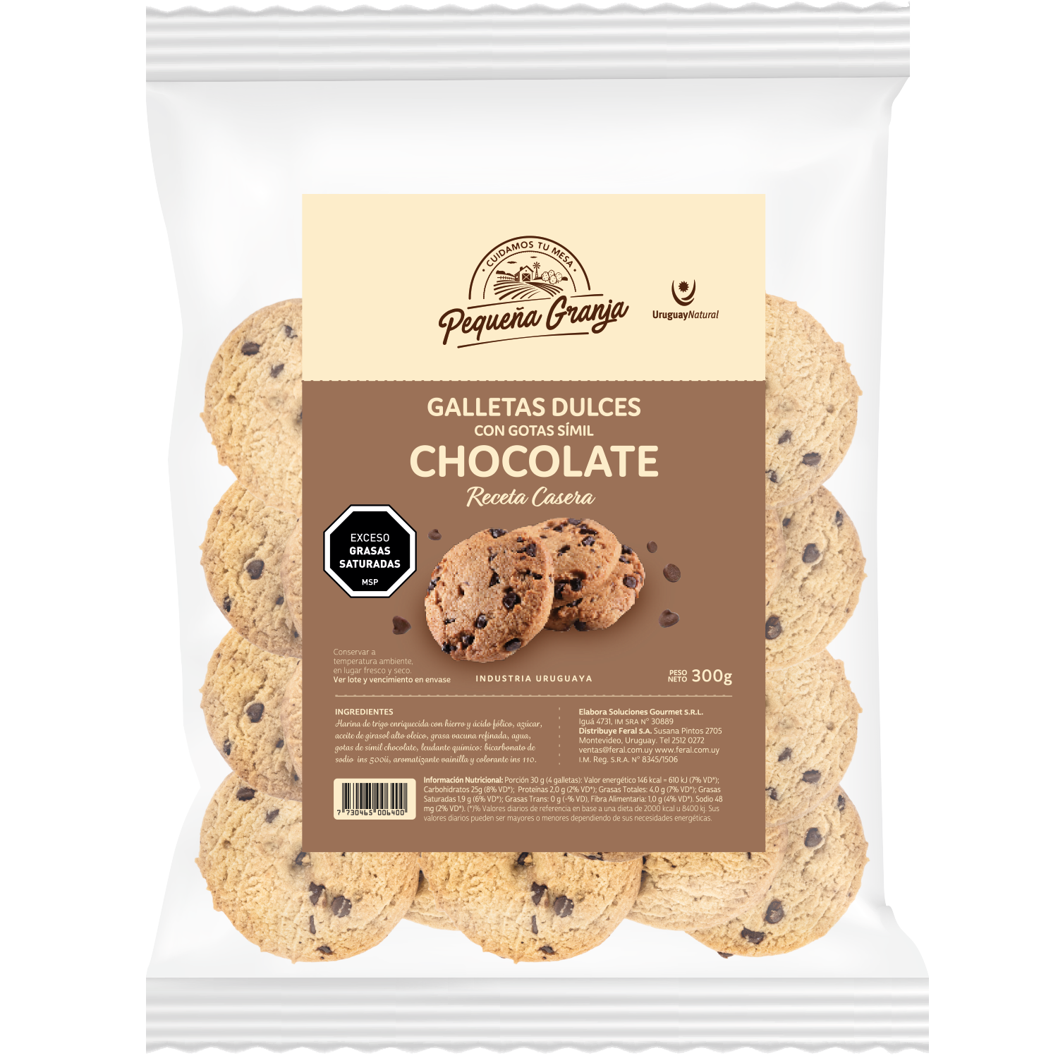 GALLETAS C/CHISPAS CHOC P.GRANJA 300G